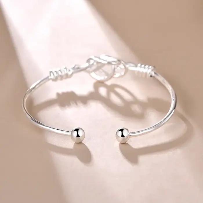 Bracelet à nœuds géométriques en argent Sterling 925 pour Femme et Homme