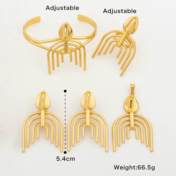 Ensemble Boucles d'Oreilles et Bracelet en Or 18K pour Patients, Bijoux Élégants avec Pendentif pour Femme, Accessoires de Bijouterie, Nouvelle Collection