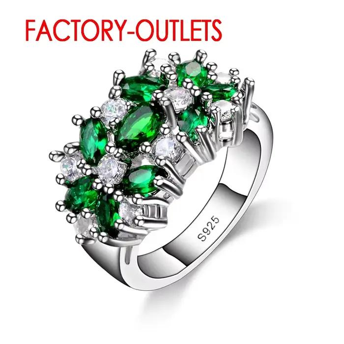 Bague de mariée en argent Sterling 925, bijoux à la mode, réglage de griffes en zircone cubique, mei