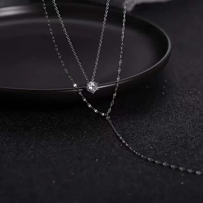 Collier de luxe à pampilles en forme de Y pour femmes