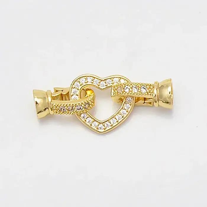 Connecteur pavé en forme de cœur pour bijoux élégant en métal couleur or argent rose pour colliers bracelets et accessoires création bijoux occasions spéciales
