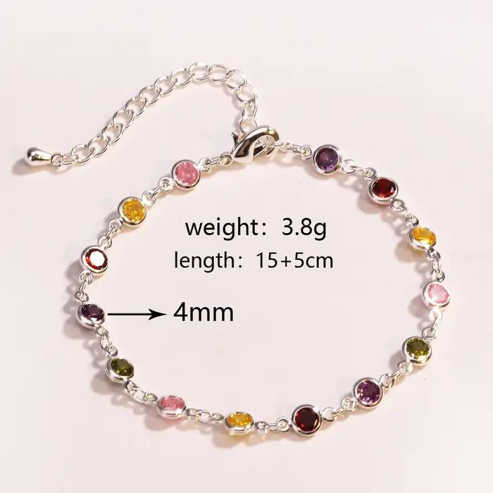 Bracelet de perles de strass colorées pour femmes