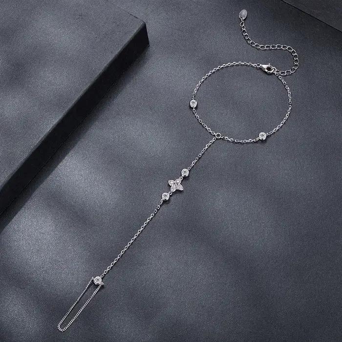 Bamoer U – Bracelet Moissanite à quatre feuilles en argent Sterling 925
