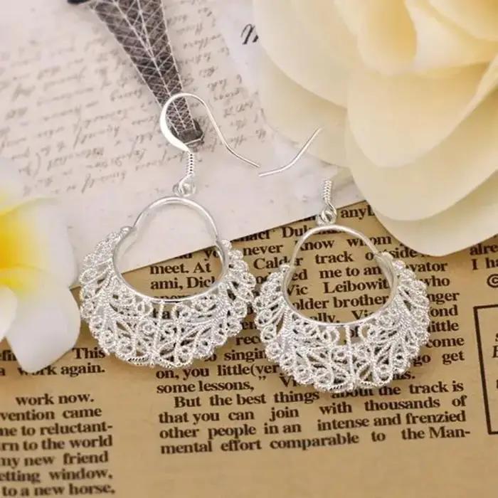 Boucles d'oreilles vintage en argent Sterling 925 pour femmes