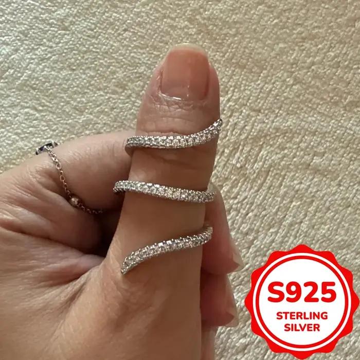 Bague de fiançailles en forme de serpent pour femmes, bijoux de fête en Zircon exagéré et brillant,