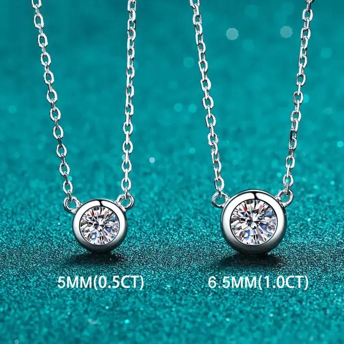 Collier Moissanite Argent Sterling 925 Plaqué Or Blanc pour Femmes Occasions Spéciales Partie Anniversaire Mariage