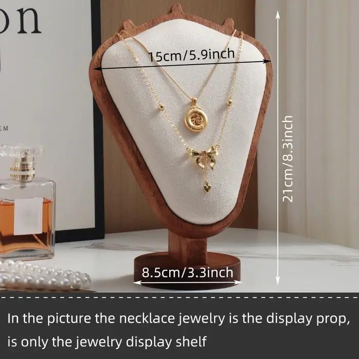 Présentoir à bijoux en bois exquis pour femmes avec suspension de colliers et velours intérieur beige noir multi occasions spéciales
