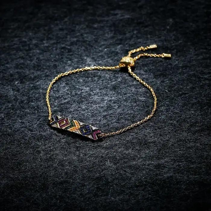 LI KI – Bracelet tribal coloré en argent 925 de haute qualité, personnalisé, polyvalent, élégant, bi
