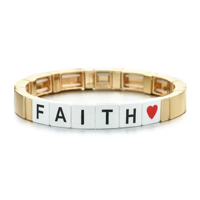 Bracelet à carreaux personnalisé pour femme, breloques coeur d'amour, bijoux faits à la main, lettre