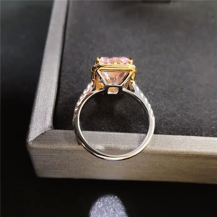 Bague en or blanc massif 14 carats pour femme, diamant Pinky léger 5CT, fiançailles originales, beaux bijoux de fête, brillant pour toujours