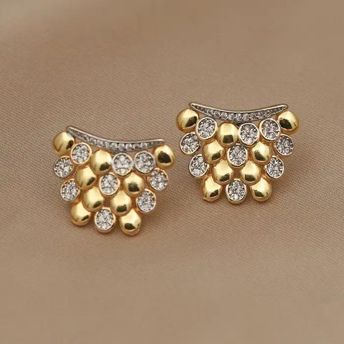 Boucles d'oreilles en perles de cristal pour femmes, Design classique, luxe, marque de mode, bijoux