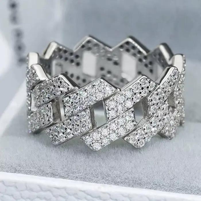 Huitan – bague au Design lié, accessoires délicats pour femmes, zircone cubique entièrement brillant