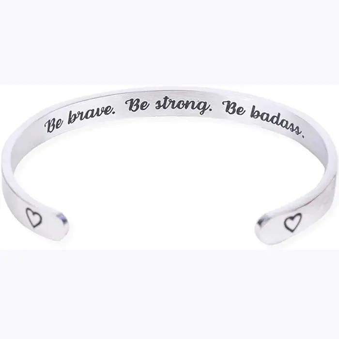 Bracelet à message caché - Soyez courageux. Soyez fort. Be badass - Cadeaux significatifs pour femme