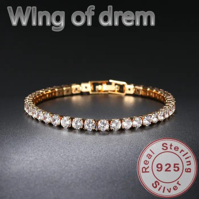 Bracelet de Tennis éblouissant en argent Sterling 925
