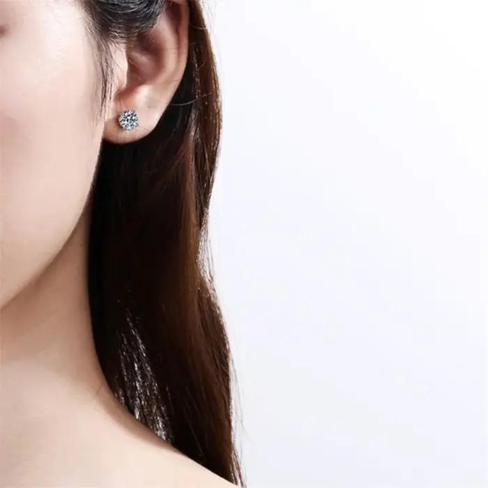 EUREKA 2.0ct Moissanite boucles d'oreilles pour femmes laboratoire cultivé diamant