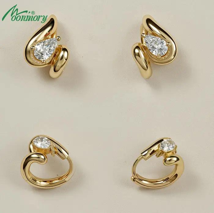 Moonmory – boucles d'oreilles chic en spirale dorée