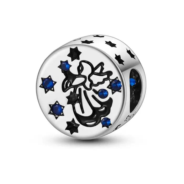 Perles d'aile de pendentif d'ange en argent regardé 925, breloques en forme de cœur, breloques en pl