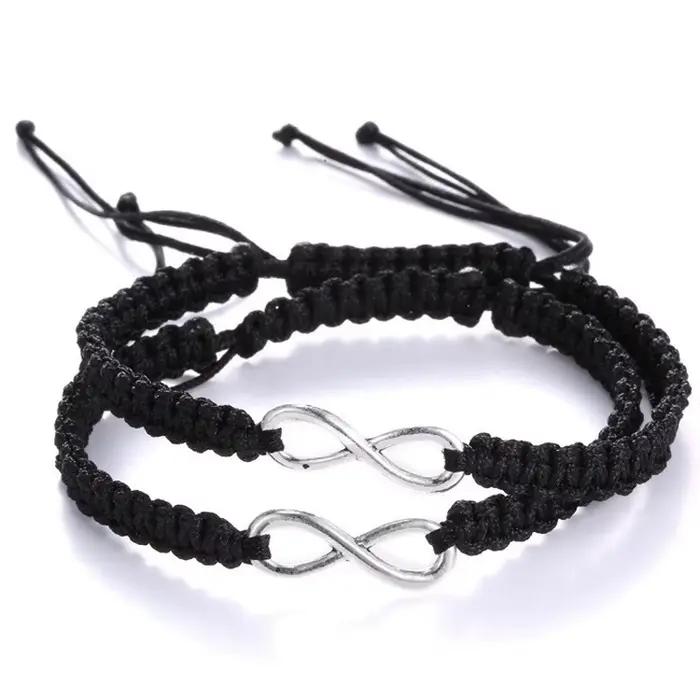 Ensemble de 2 bracelets rétro Infinity faits à la main, ensemble de bracelets d'amitié, bracelets et