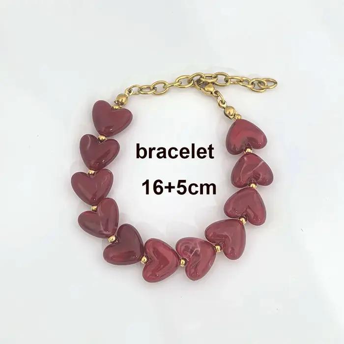 Collier Vintage en résine pour femmes, ras du cou, perles de couleur or, acier inoxydable, blanc, ro