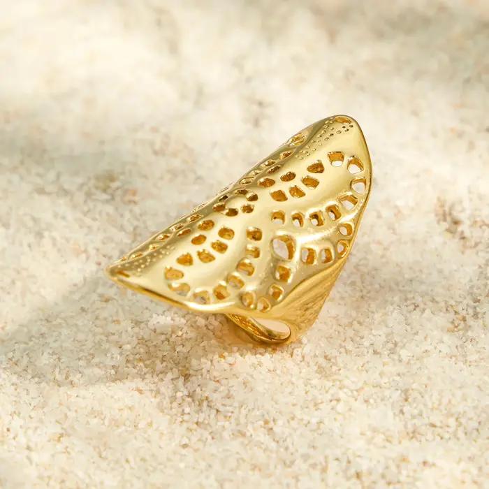 Bague filigranée en acier inoxydable pour femme