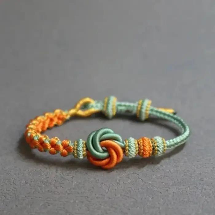 Bracelets réglables à la mode Mandala noeud fleur de pêcher