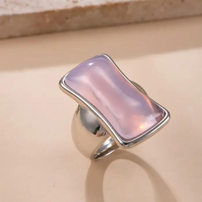 Bague de cocktail en zircon semi-précieux style néo-gothique personnalisable pour femmes et hommes occasions spéciales mariage fiançailles