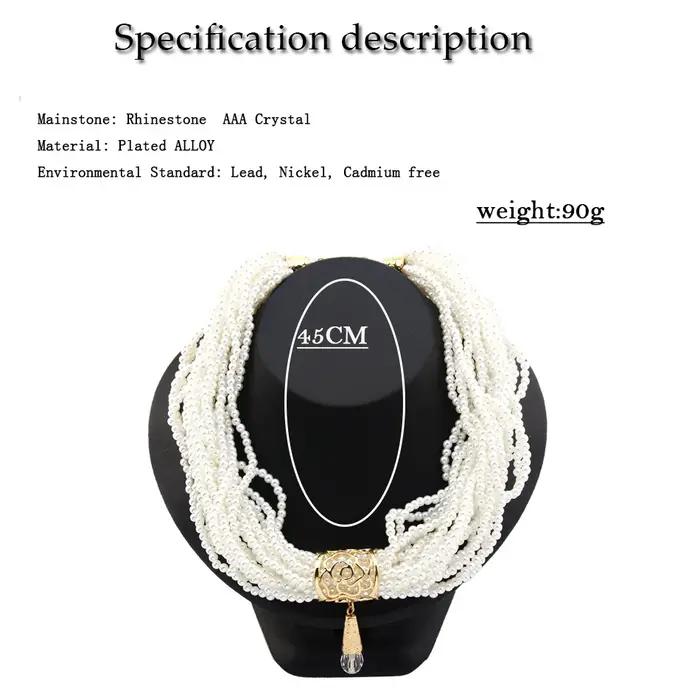 Sunspicems marocain Caftan collier multicouche perle femmes