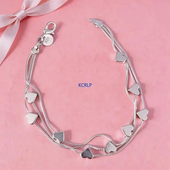 Bracelet à breloques en argent sterling 925 pour femme