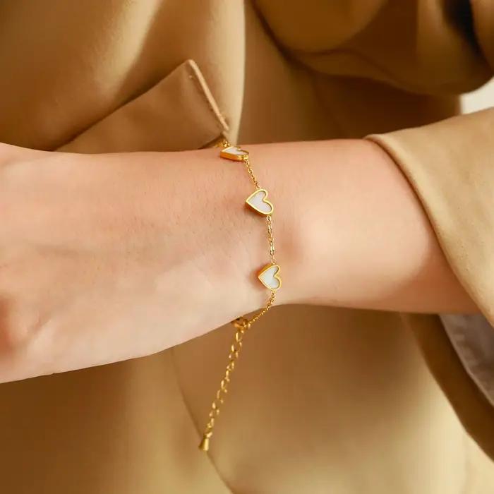 Bracelet romantique en forme de cœur pour femmes