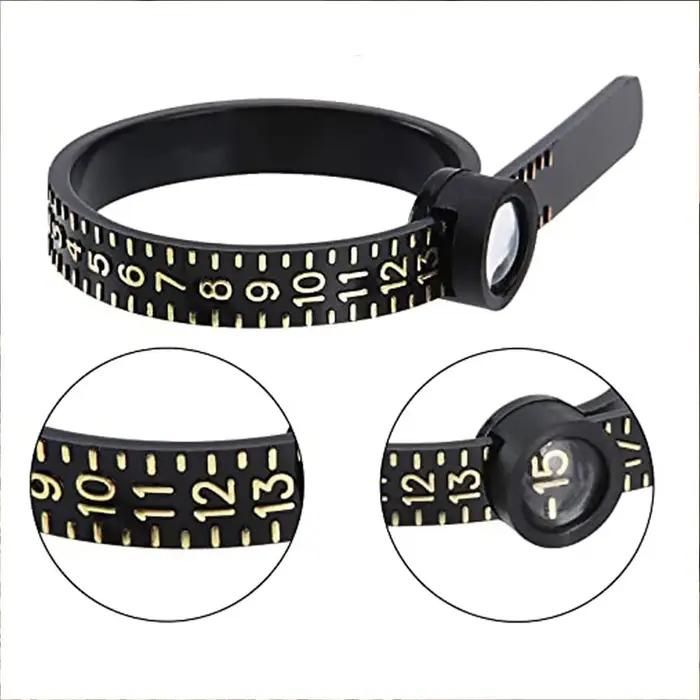 Outil professionnel de mesure de taille de bague avec fenêtre grossissante
