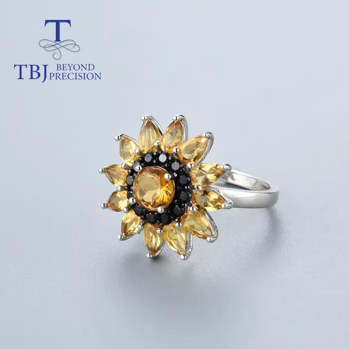 Bague en pierre précieuse citrine naturelle