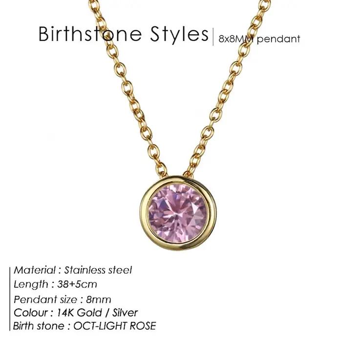 Collier personnalisé avec pierre de naissance des 12 mois