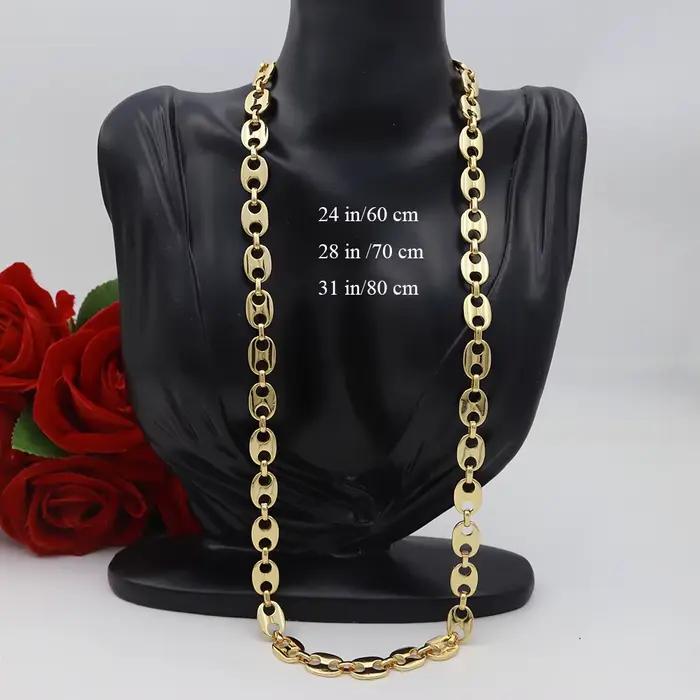 Collier épais de haute qualité, bijoux plaqués or pour hommes et femmes, chaîne punk, esthétique gothique, adapté à un usage quotidien et aux banquets