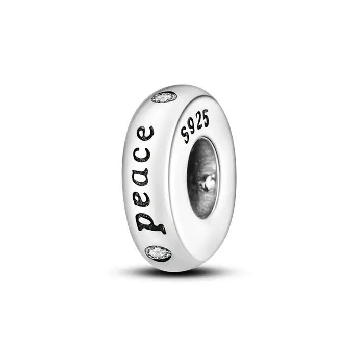 Breloques et perles clips en argent 925 avec fermoir, pavé de zircone cubique, et breloques stoppeur