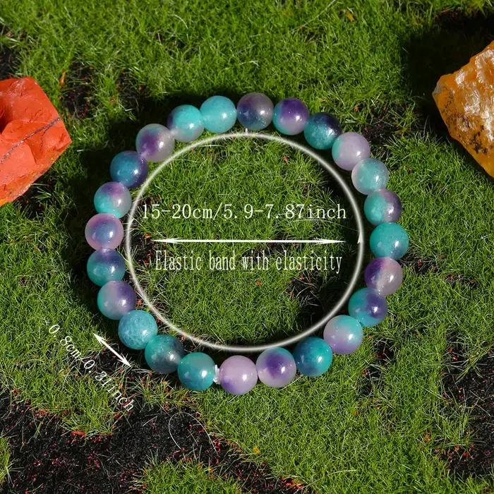 Bracelet Bohème en Fluorite Colorée Unique Ajustement Réglable Pour Hommes Femmes Cadeau Bijoux Occasions Spéciales