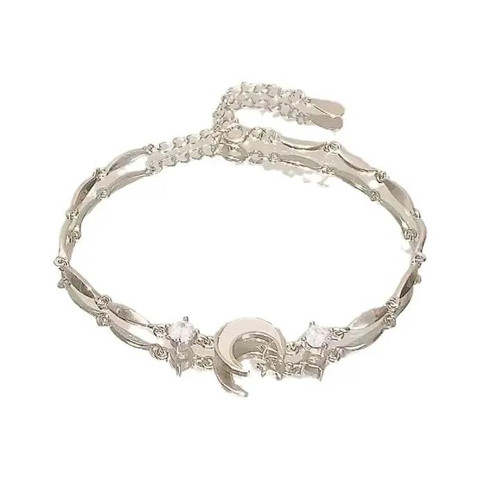 Bracelet en fleur de cerisier en Zircon rose pour femmes et filles