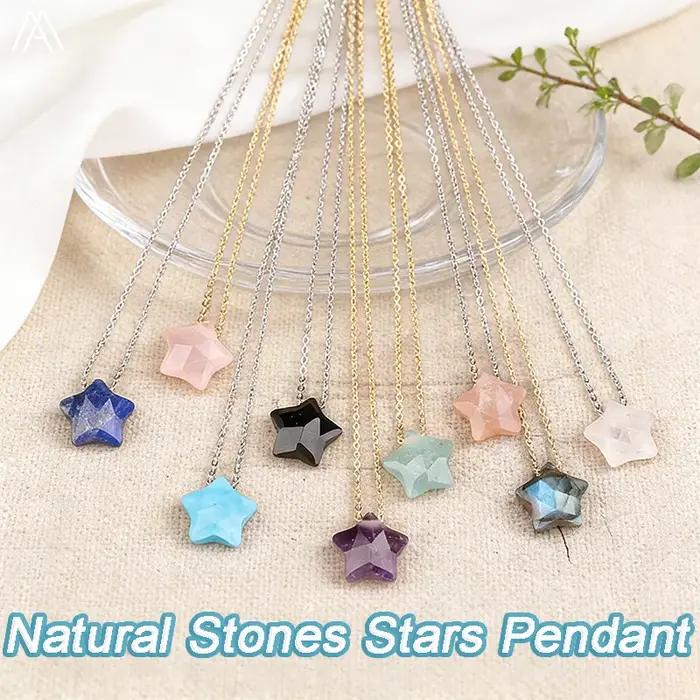 Collier avec pendentif étoile en pierre naturelle