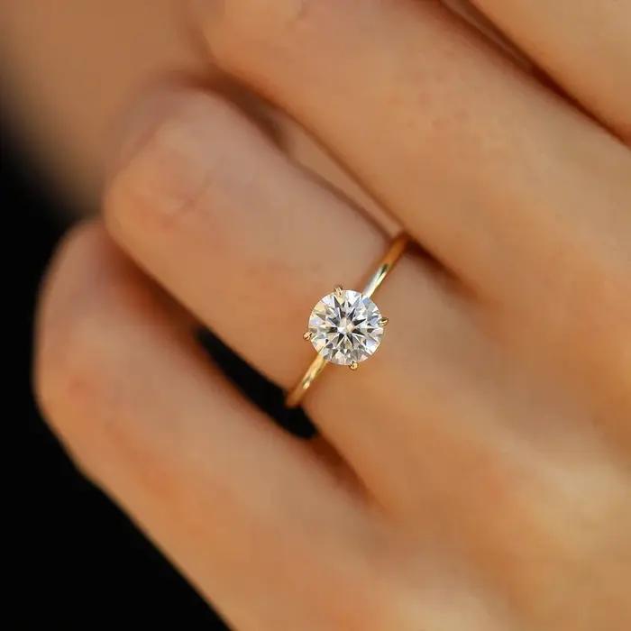 Bague ronde en argent Sterling 925 pour femmes
