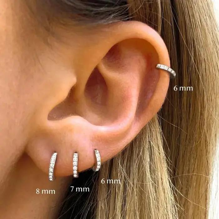 Boucles doreilles huggies arc en ciel cristal multicolores acier inoxydable pour filles et garçons occasions spéciales