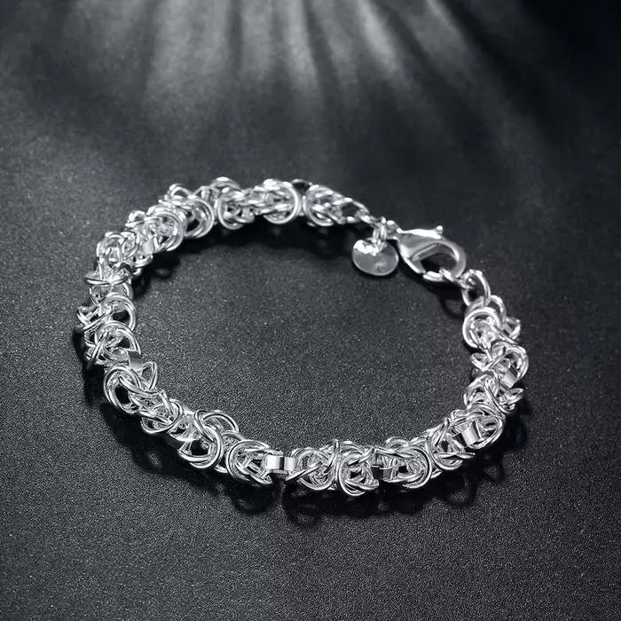 Bracelets plaqués argent 925 pour femmes, chaîne épaisse torsadée, bijoux de mariage Vintage pour porter au jour, ornements de haute qualité