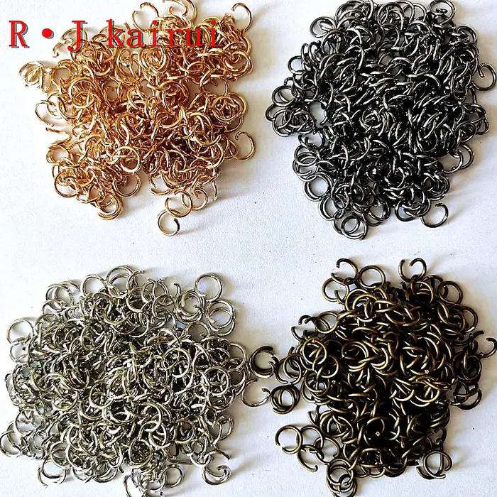 200 pcs/lot or argent gris boucle 0.9*7mm anneaux de saut ouverts pour la fabrication de bijoux à bricoler soi-même collier Bracelet résultats connecteur fournitures