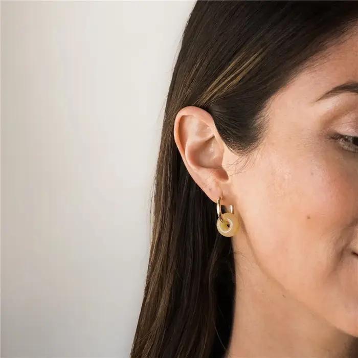 Boucles d'oreilles créoles en pierres précieuses