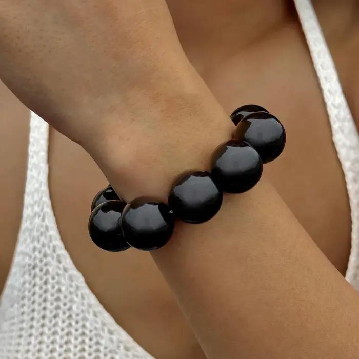 Bracelets colorés en grosses perles pour femmes