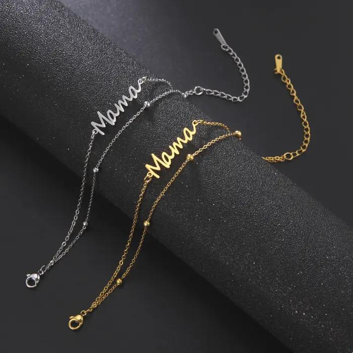 Bracelet pendentif maman en acier inoxydable pour femme