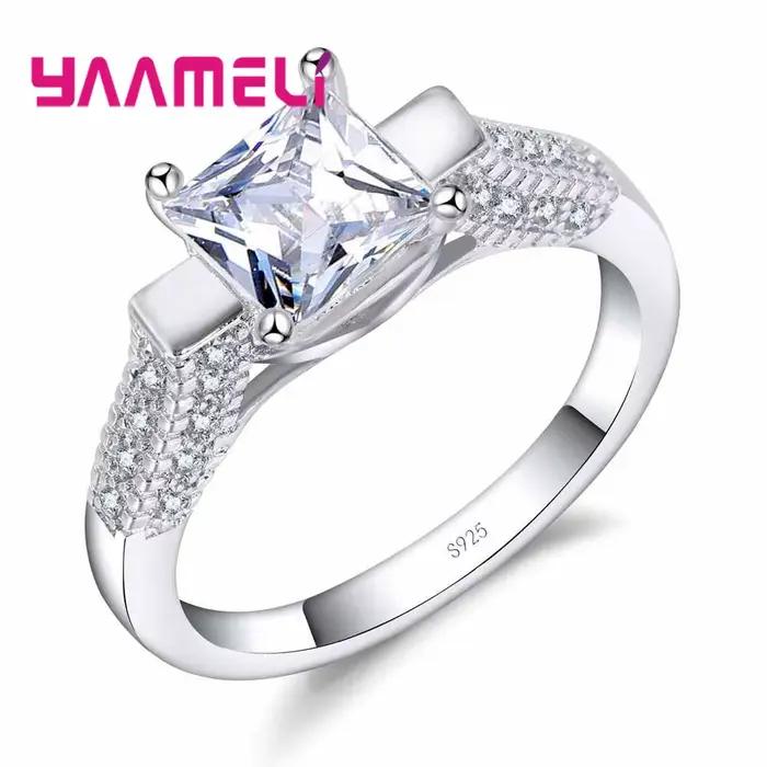 Charmante bague en argent regardé 925 pour femme, bijoux de doigt, matiques de documents, pavé cubiq