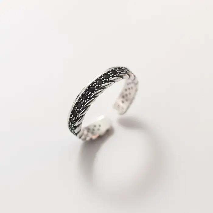 Bagues Géométriques En Argent Sterling 925 Avec Zircon Blanc Pour Femmes Luxe Mode Cocktail Occasion Spéciale