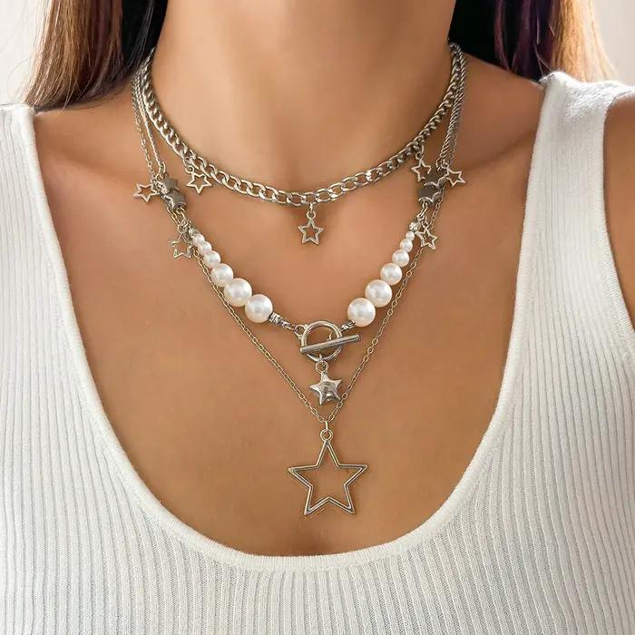 IngeSight.Z-Collier pendentif étoile Y2K pour femme