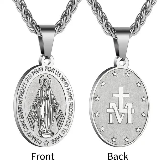 Collier pendentif Saint Joseph et Jésus pour femmes