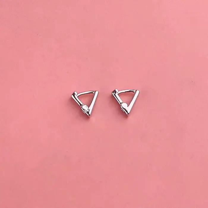 Anneau de barre d'oreille en argent 925, Niche à la mode, haut de gamme, géométrique en forme de Tri
