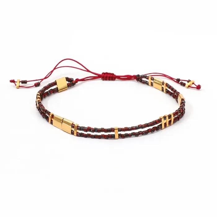 Boho MIYUKI Tila Bracelet de perles pour femmes charme mode élégant corde chaîne réglable coloré